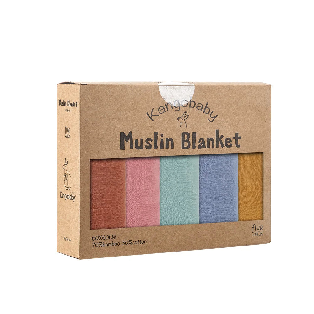 New Multi-Functional Bamboo Cotton Cloth Blanket Set for baby (Set of 5)