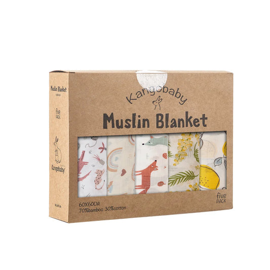 New Multi-Functional Bamboo Cotton Cloth Blanket Set for baby (Set of 5)