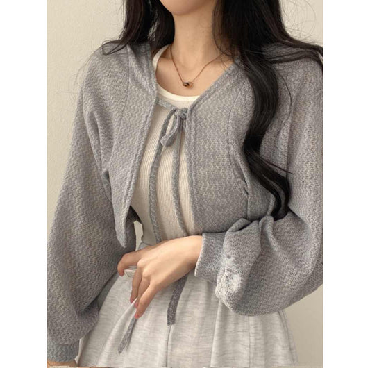 [J1002] Balloon sleeve Cardigan Jacket