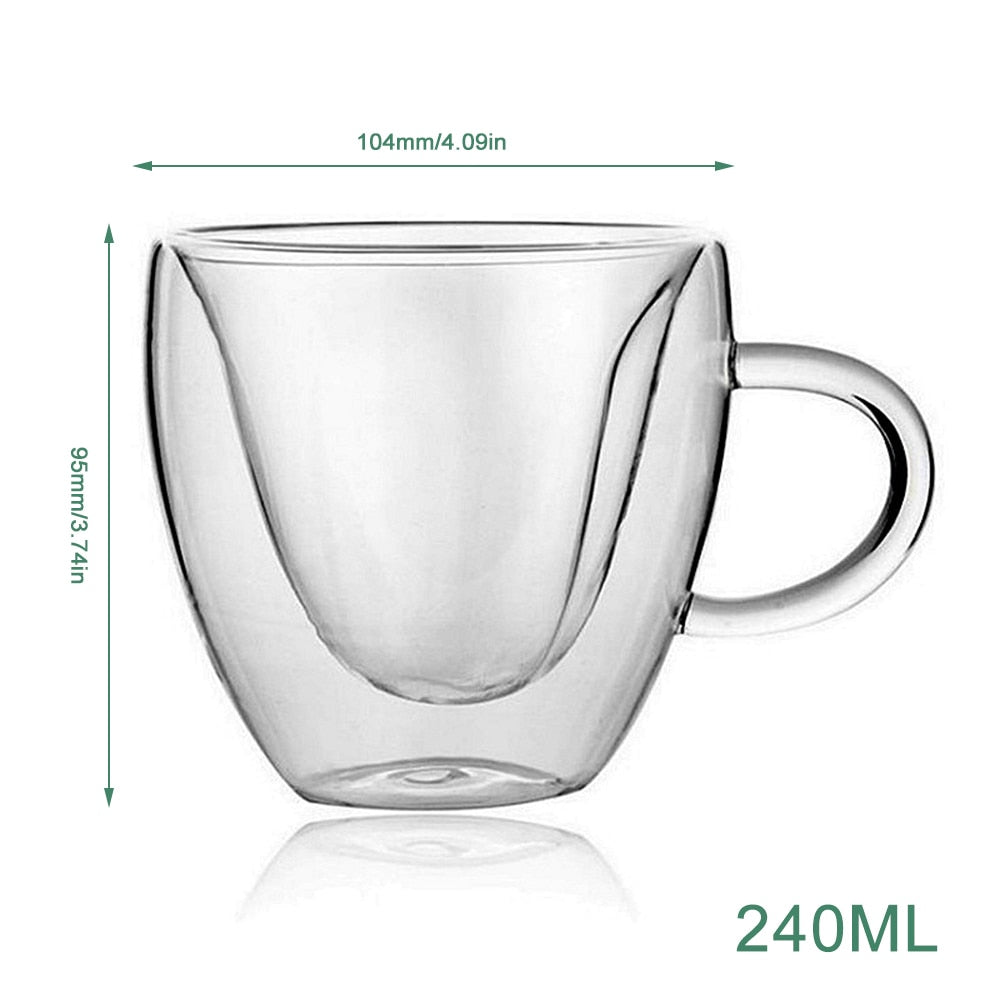 Heat-Resistant Heart Shape Glass Mug