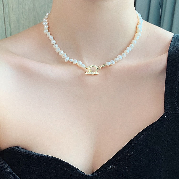 Baroque Irregular Freshwater Pearl Choker Necklace