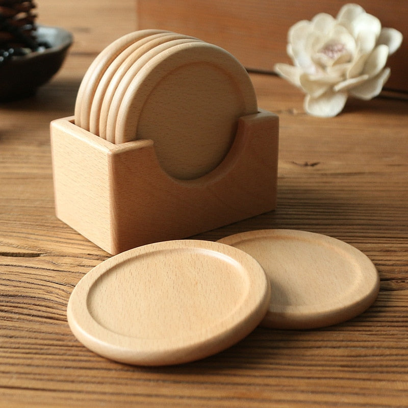 Eco-friendly wooden cup mat/ coasters set