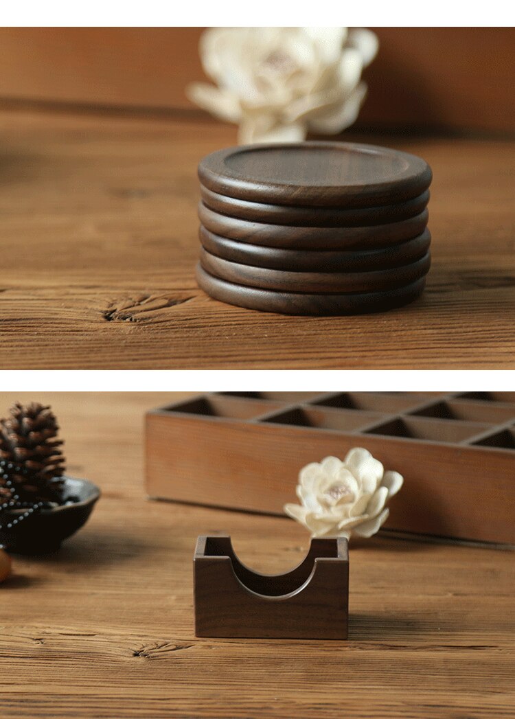 Eco-friendly wooden cup mat/ coasters set