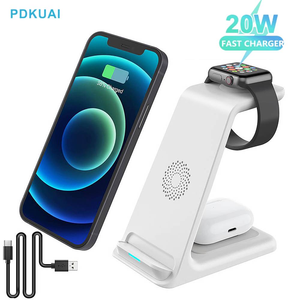 FDGAO 20W 3 in 1 Fast Wireless Charger Station