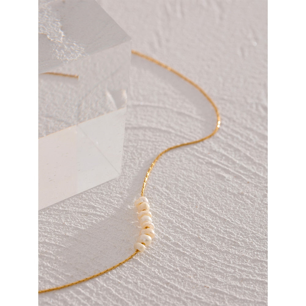 Freshwater Pearl Beads Minimalist Necklace